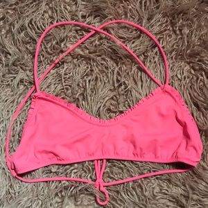 VICTORIA’S SECRET Barbie Pink Ruffle Strappy Bikini Top EUC M